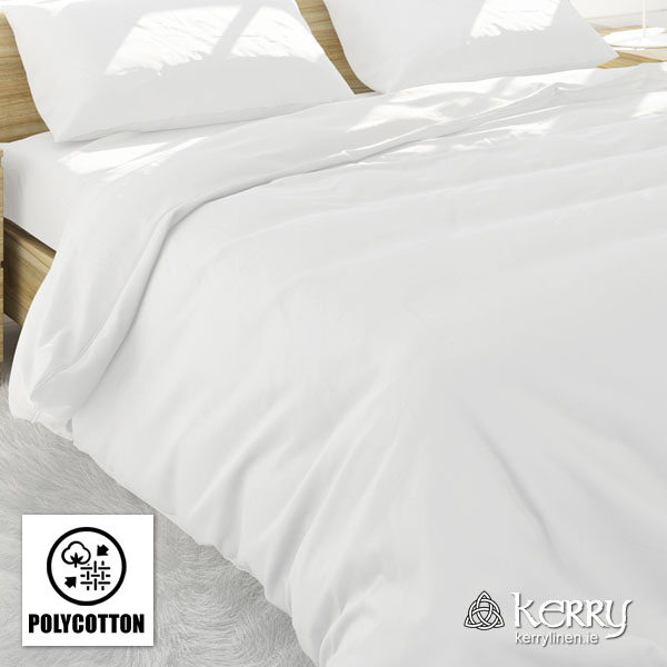 Polycotton Duvet Cover, White - Bedding and Bed Linen Ireland - KerryLinen P01