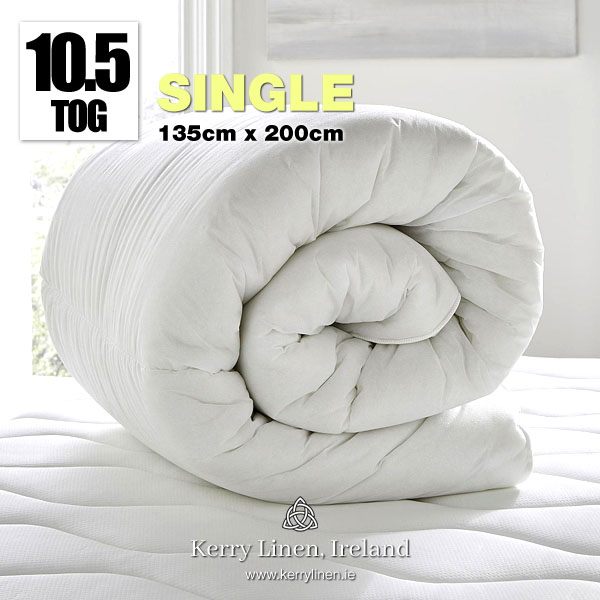 10.5 TOG Hollowfibre Single Duvet - Kerry Linen - Bedding and Bed Linen, Ireland P01