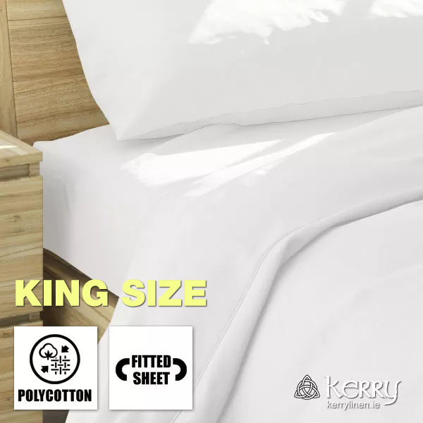 King Size Polycotton Fitted Sheets - Bedding and Bed Linen Ireland - KerryLinen P01
