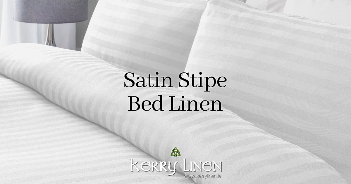 Satin Stripe (or Hotel Stripe) Bedding in Durable Polycotton - Bedding and Bed Linen Ireland - KerryLinen P01
